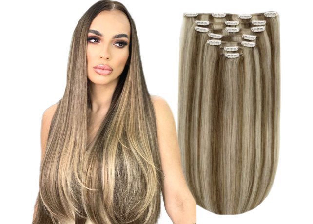 Clip On DeLuxe Drept Black Collection Balayage Saten Suvitat #6 #24
